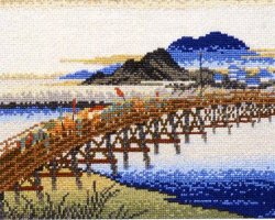 画像1: [4340] オリムパス　クロスステッチししゅうキット　広重画　東海道五拾三次　岡崎（矢矧之橋）