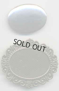 画像2: [5023] ブローチ台縁飾り【楕円中・横】AG（アンティーク ゴールド）