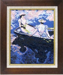 画像2: [5853] オリムパス クロスステッチキット　アートギャラリー　「舟遊び」モネ作