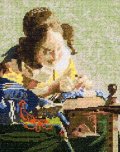 [5854] オリムパス クロスステッチキット　アートギャラリー　「レースを編む女」フェルメール作