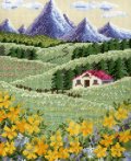 [5870] オリムパス　クロスステッチキット　オノエ・メグミの物語からの花咲く風景〜アルプスの山並みとハイジの花畑〜