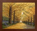 [7279] オリムパス　クロス・ステッチ刺しゅうキット　オノエ・メグミ刺しゅうキットシリーズ　木々の彩り　黄金色の散歩道