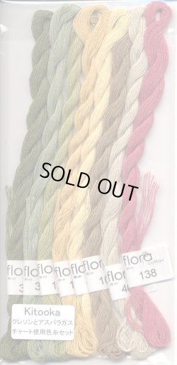 画像1: [7877] 【Kitooka C4 クレソンとアスパラガス チャート使用色】fru zippe flora cotton 8束セット※糸のみ