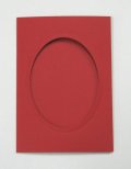 [8180] プレゼントカード　赤：楕円　2枚セット封筒付き