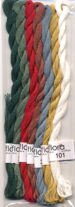 画像1: [8271] 【Kitooka C8 クリスマスカード チャート使用色】fru zippe flora cotton 7束セット※糸のみ