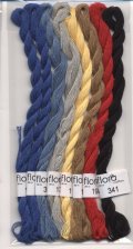 [8394] fru zippe flora cotton　【Kitooka C10　花と幾何学模様 使用色（青）セット】※糸のみ（図案・生地・道具・（赤）セットは含まれません）