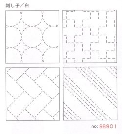 画像1: [8510] ルシアン COSMO hidamari　刺し子コースターが4枚作れるクロス　刺し子/白