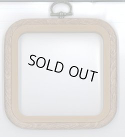 画像1: [9551] 木目調 ゴム製フープ 【正方形】 内径:約10.5×10.5cm