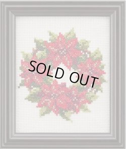 画像1: [9641] ルシアン コスモ 四季折々の花だより クロスステッチキット -12月ポインセチア-