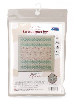 画像1: [9973] オリムパス 刺し子の花ふきん La bouquetiere -ペチュニア-