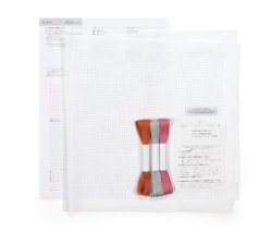 画像2: [10040] オリムパス 花ふきんキット Sashiko Textile lab -Block-(白)