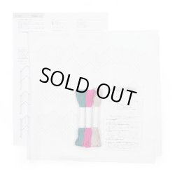 画像2: [10043] オリムパス 花ふきんキット Sashiko Textile lab -Peaks-(白)