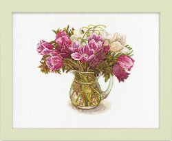 画像3: [10238] COSMO クロスステッチキット Stitching with Fujico collection -チューリップ-