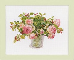 画像3: [10233] COSMO クロスステッチキット Stitching with Fujico collection -バラとジューンベリー-