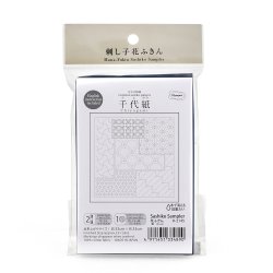 画像2: [10448] オリムパス刺し子 花ふきん  - 千代紙 Chiyogami- (藍)