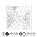 [10440] オリムパス刺し子 花ふきん  - 寄木 Yosegi- (白)
