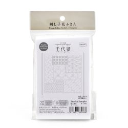 画像2: [10442] オリムパス刺し子 花ふきん  - 千代紙 Chiyogami- (白)
