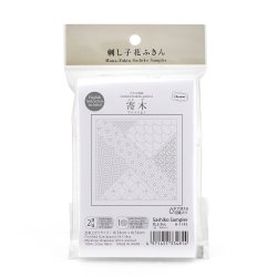 画像2: [10440] オリムパス刺し子 花ふきん  - 寄木 Yosegi- (白)