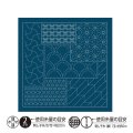 [10448] オリムパス刺し子 花ふきん  - 千代紙 Chiyogami- (藍)