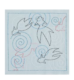 画像4: [10453] オリムパス 刺し子花ふきんキット 納涼きんぎょ（浅葱）