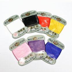 画像1: [10557] 金ひどり印　絹穴糸（白黒・黄・赤・紫・青系）