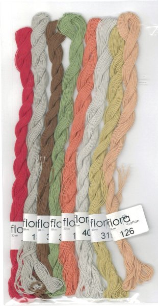 画像1: [10569] 【Kitooka C18 うま2026 チャート使用色】fru zippe flora cotton 8束セット※糸のみ (1)