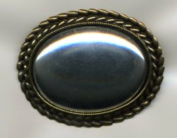 画像1: [7010] ブローチ台三つ編み縁飾り【楕円・横】AG（アンティーク ゴールド）