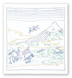 画像2: [10574] オリムパス 刺し子の花ふきん 葛飾北斎　富嶽三十六景　相州梅沢左