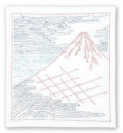 画像2: [10575] オリムパス 刺し子の花ふきん 葛飾北斎　富嶽三十六景　凱風快晴