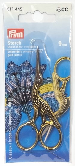 画像1: [10590] Prym　刺しゅうはさみ　コウノトリ　90mm　ゴールド