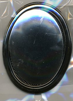 画像1: [3457] ブローチ台【だ円大　縦】AS（アンティーク シルバー）