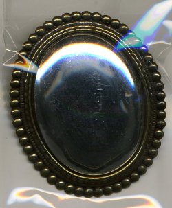画像1: [3459] ブローチ台【玉縁楕円・縦】AG（アンティーク ゴールド）