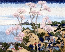 画像1: [4336] オリムパス　クロスステッチししゅうキット　北斎画　富嶽三十六景　東海道品川御殿山ノ不二