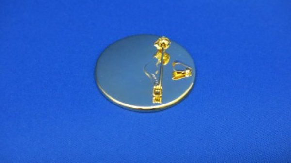 画像2: [5715] ブローチ台【丸】 ゴールド（バチカン付） (2)