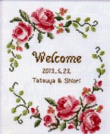 5876] オリムパス クロスステッチキット ローズウェルカムボード