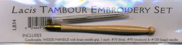 画像2: [6927] Lacis タンブールニードルセット LB34 TAMBOUR EMBROIDERY SET　リュネビル刺繍用かぎ針 (2)
