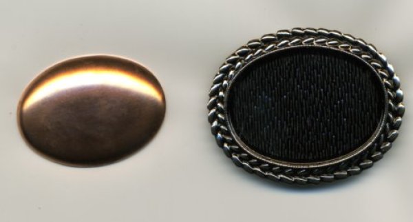 画像2: [7011] ブローチ台三つ編み縁飾り【楕円・横】AS（アンティーク シルバー） (2)