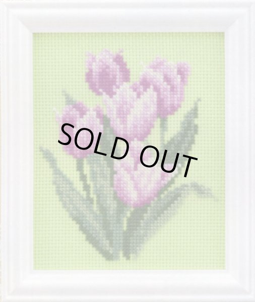 画像1: [7200] ルシアン コスモ 四季折々の花だより クロスステッチキット -3月チューリップ- (1)