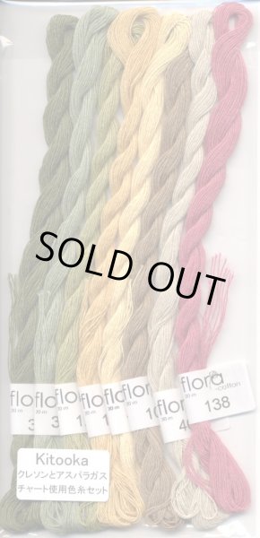 画像1: [7877] 【Kitooka C4 クレソンとアスパラガス チャート使用色】fru zippe flora cotton 8束セット※糸のみ (1)