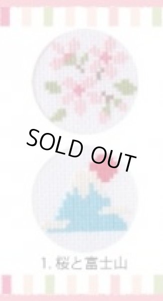 画像2: [8361] いとしの和文様　グリーティングカード　1：桜と富士山 (2)