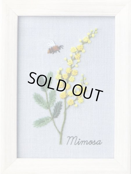 画像1: [9013] COSMO　青木和子　12か月の植物手帖　刺しゅうキット　フレーム付き　ミモザ (1)