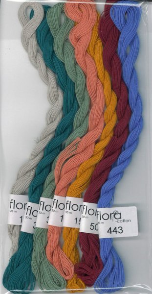 画像1: [9805] 【Kitooka C15 うさぎ2023 チャート使用色】fru zippe flora cotton 7束セット※糸のみ (1)