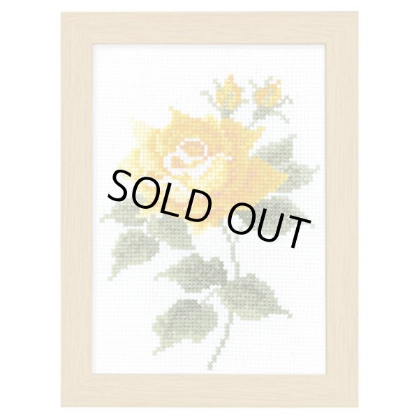 画像1: [9905] オリムパスクロスステッチキット　12ヶ月の花フレーム　10月 イエローローズ (1)