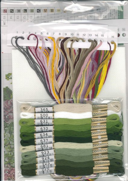 画像2: [10242] COSMO クロスステッチキット Stitching with Fujico collection -イングリッシュローズと初夏の花々- (2)