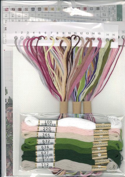 画像2: [10240] COSMO クロスステッチキット Stitching with Fujico collection -フレンチローズ- (2)