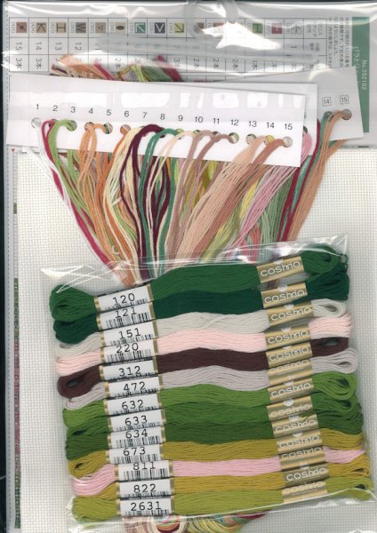 画像2: [10233] COSMO クロスステッチキット Stitching with Fujico collection -バラとジューンベリー- (2)
