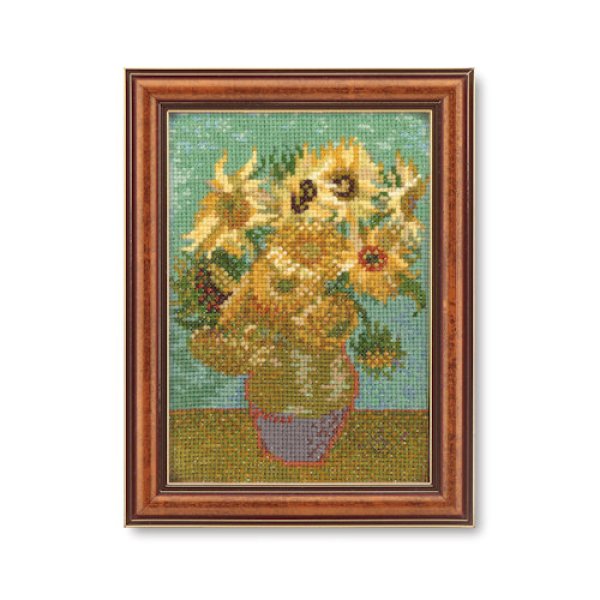 画像3: [10281] オリムパスクロスステッチキット ART GALLERY ミニフレームコレクション -「ひまわり」ゴッホ作- (3)