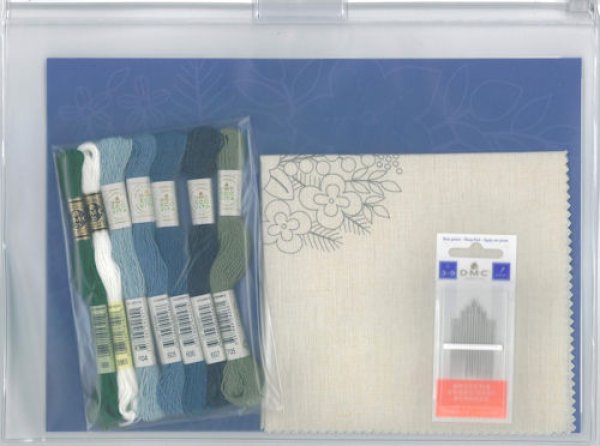 画像2: [10423] DMC 樋口愉美子 刺繍キット 青色のブーケ　 (2)