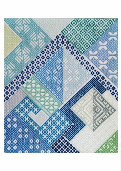 画像2: [10469] こぎん刺し図案　ブルーモザイク　cerisier(スリージェ) (2)