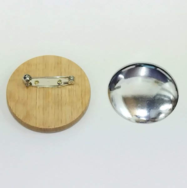 画像2: [6554] オリジナル木製ブローチ台【丸】 木地 (2)